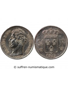 CHARLES X - 1/4 FRANC ARGENT 1827 W LILLE
