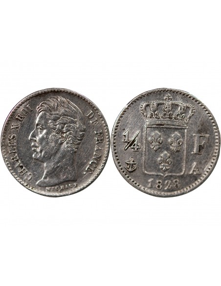 Charles X 1/4 Franc Argent 1828 A Paris