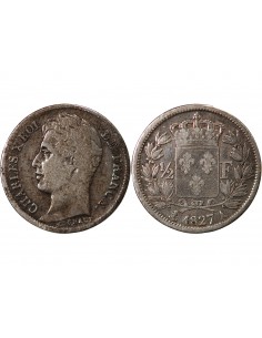 CHARLES X - 1/2 FRANC ARGENT 1827 A PARIS 2