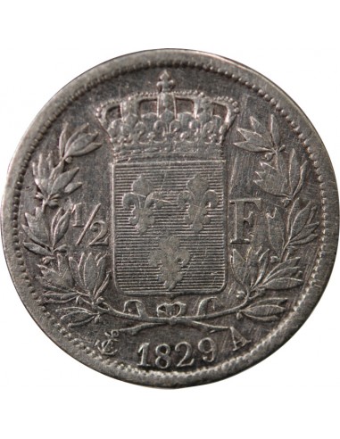Charles X 1/2 Franc Argent 1829 A Paris
