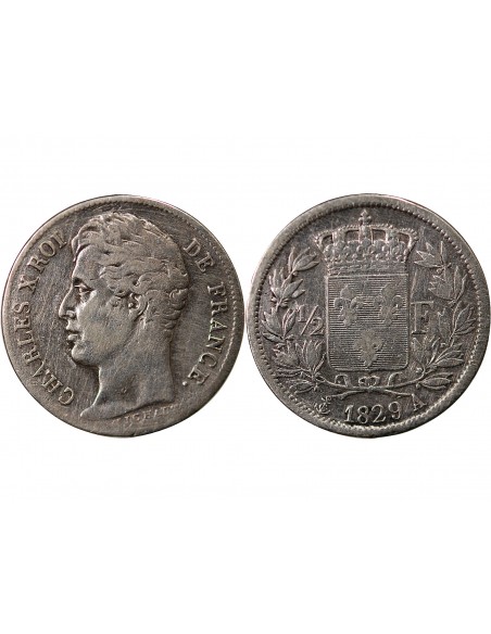 Charles X 1/2 Franc Argent 1829 A Paris