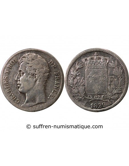 Charles X 1/2 Franc Argent 1829 A Paris