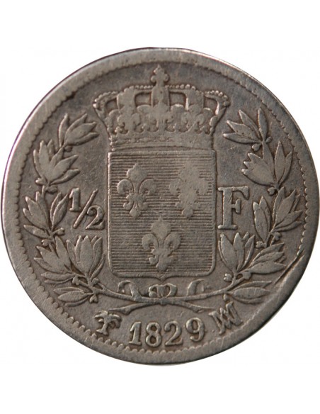 Charles X 1/2 Franc Argent 1829 MA Marseille