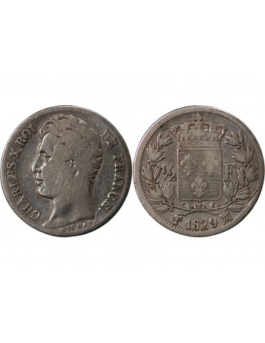 Charles X 1/2 Franc Argent 1829 MA Marseille