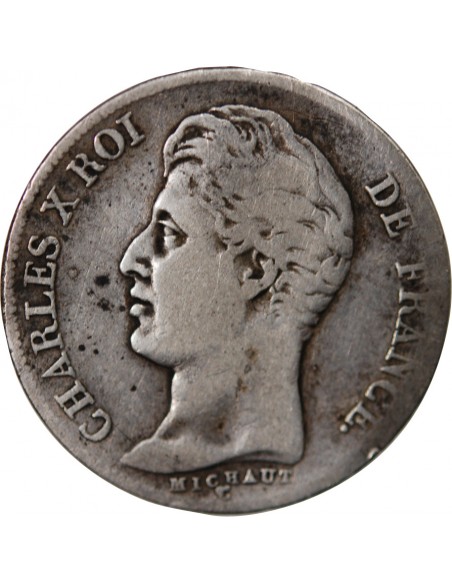 Charles X 1 franc Argent 1827 A Paris