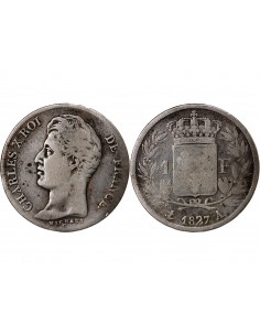 Charles X 1 franc Argent 1827 A Paris 2