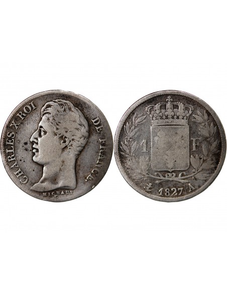Charles X 1 franc Argent 1827 A Paris