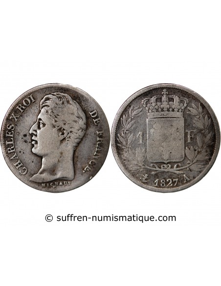 Charles X 1 franc Argent 1827 A Paris