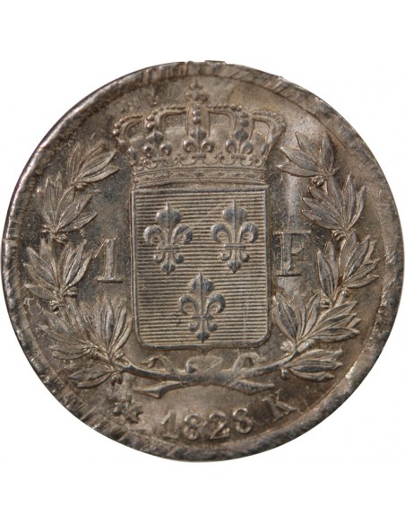 Charles X 1 franc Argent 1828 K Bordeaux