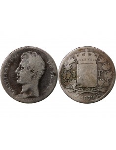CHARLES X - 1 FRANC ARGENT, 4 FEUILLES - 1829 K BORDEAUX 2
