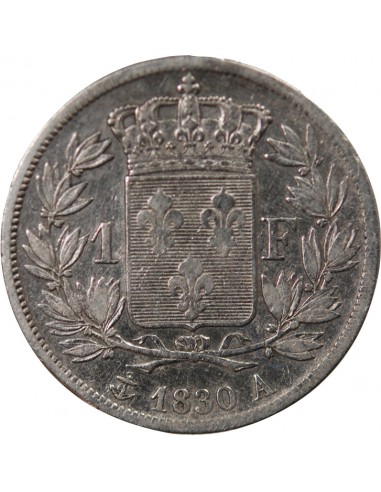 CHARLES X - 1 FRANC ARGENT, 4 FEUILLES - 1830 A PARIS