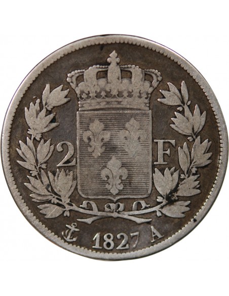 Charles X 2 francs Argent 1827 A Paris