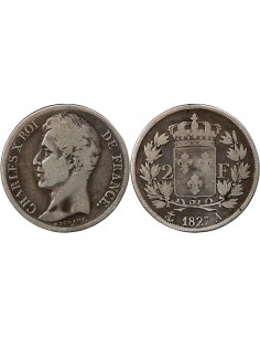 Charles X 2 Francs Argent 1827 A Paris 2