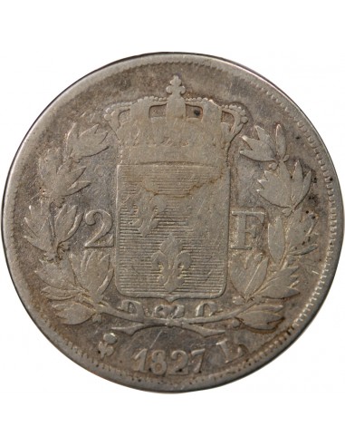 Charles X 2 francs Argent 1827 L Bayonne