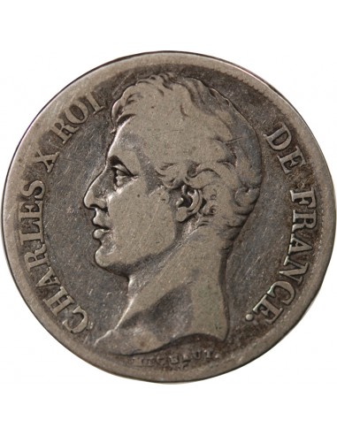 CHARLES X - 2 FRANCS ARGENT - 1828 W LILLE