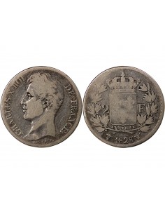 CHARLES X - 2 FRANCS ARGENT - 1828 W LILLE 2