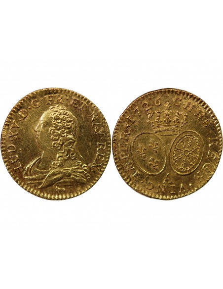 LOUIS XV ﻿- LOUIS D'OR AUX LUNETTES 1726 A PARIS