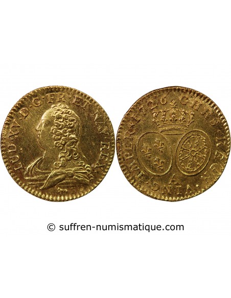 LOUIS XV ﻿- LOUIS D'OR AUX LUNETTES 1726 A PARIS