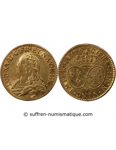 Louis XV 1 louis d'or Or 1726 W Lille
