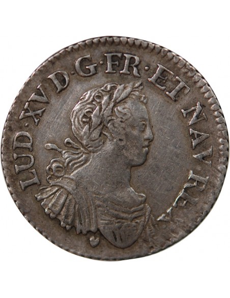 LOUIS XV - 1/4 ECU ARGENT AUX 8 L 1725 G POITIERS