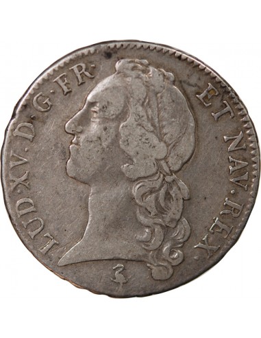 LOUIS XV - ECU ARGENT AU BANDEAU 1758 A PARIS