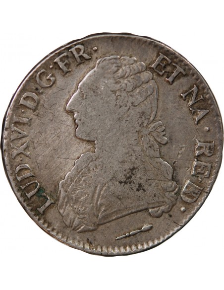 LOUIS XVI - ECU DE BEARN ARGENT AUX RAMEAUX D'OLIVIER 1785 PAU