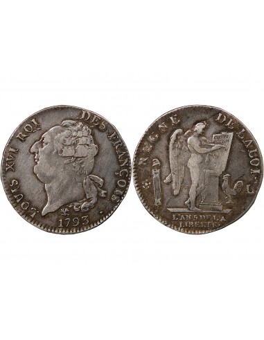 Louis XVI 1 ecu Argent 1793 L Bayonne