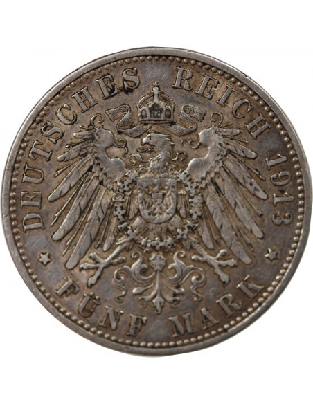 Allemagne Guillaume II, Empereur 5 Mark Argent 1913 A Berlin
