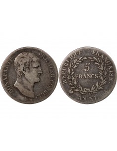 BONAPARTE Ier CONSUL﻿ - 5 FRANCS, ARGENT - AN XI A PARIS 2