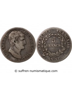BONAPARTE Ier CONSUL﻿ - 5 FRANCS, ARGENT - AN XI A PARIS