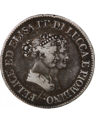 Italie Elisa Bonaparte 5 franchi Argent 1805 Florence