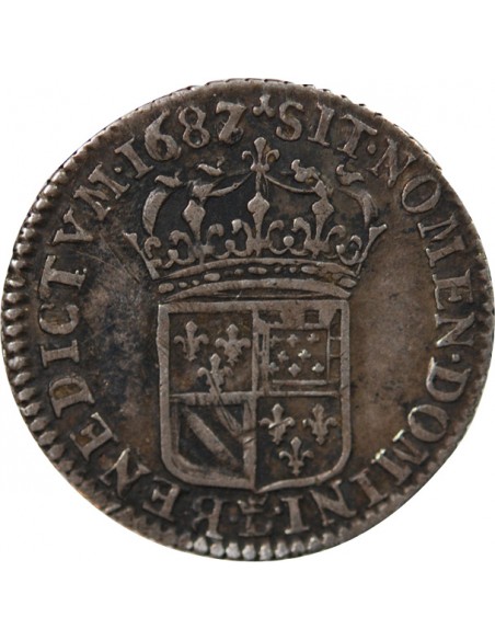 Louis XIV 1/2 Ecu de Flandre Argent 1687 W Lille