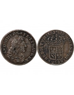 Louis XIV 1/2 Ecu de Flandre Argent 1687 W Lille 2