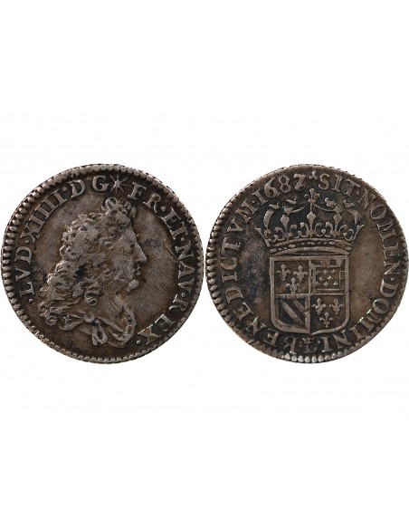 Louis XIV 01-févr ecu Argent 1687 W Lille