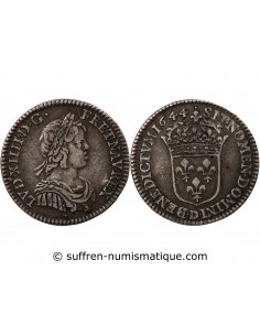 Louis XIV 01-déc ecu Argent 1644 D Lyon