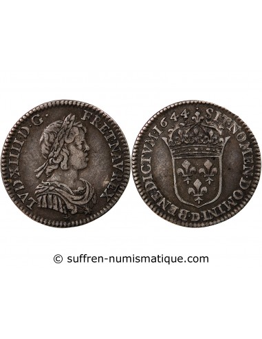 Louis XIV 01-déc ecu Argent 1644 D Lyon