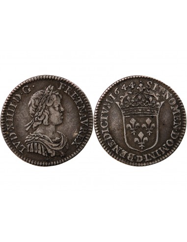 Louis XIV 01-déc ecu Argent 1644 D Lyon