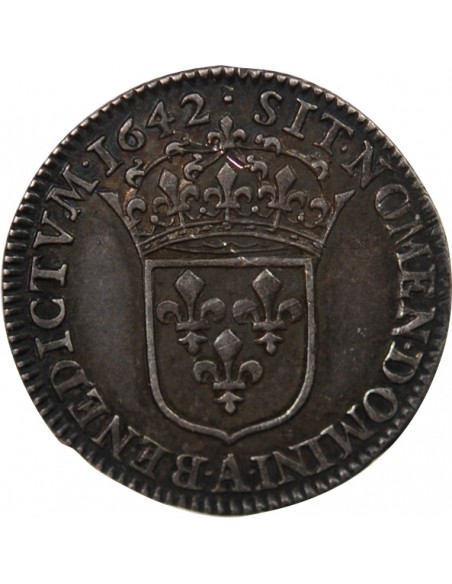 Louis XIV 01-déc ecu Argent 1642 A Paris