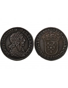 Louis XIV 1/12 Ecu Argent 1642 A Paris 2