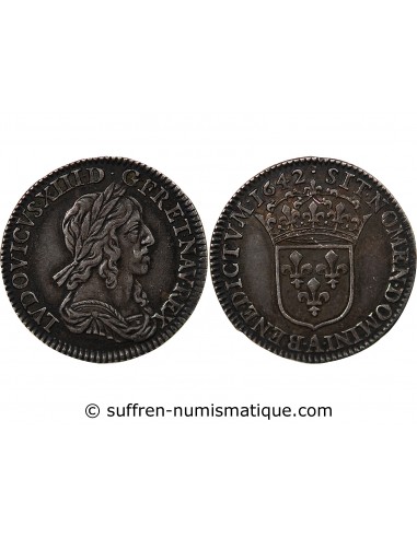 Louis XIV 01-déc ecu Argent 1642 A Paris