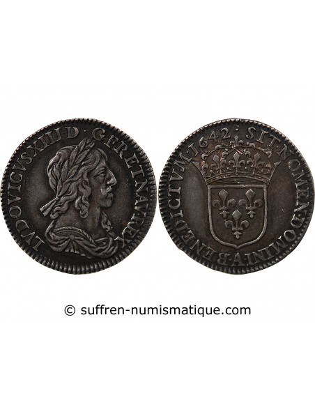Louis XIV 01-déc ecu Argent 1642 A Paris