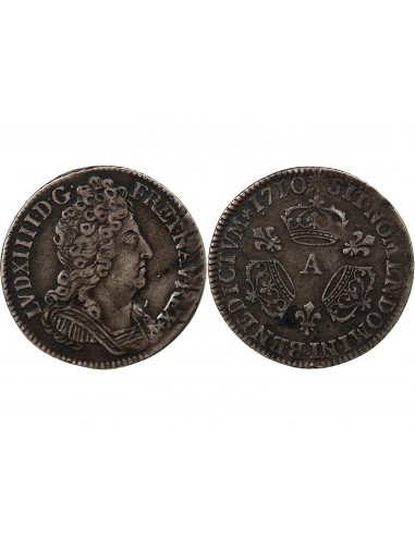 LOUIS XIV﻿ - 1/10 ECU AUX TROIS COURONNES 1710 A PARIS