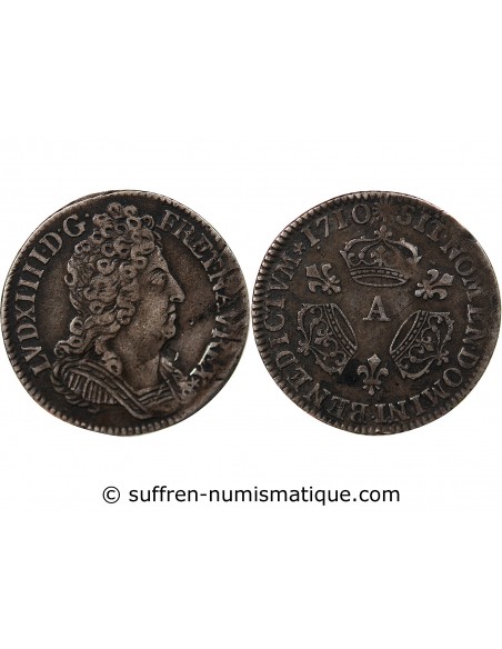 LOUIS XIV﻿ - 1/10 ECU AUX TROIS COURONNES 1710 A PARIS