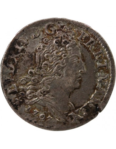 Louis XIV 10 sols aux 4 couronnes Argent 1707 AA Metz