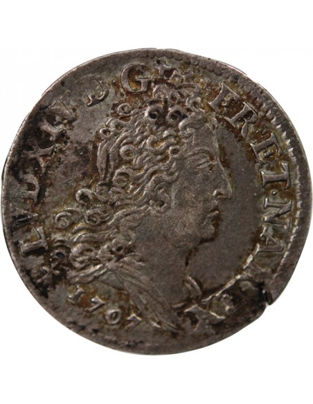 Louis XIV 10 sols Argent 1707 AA Metz