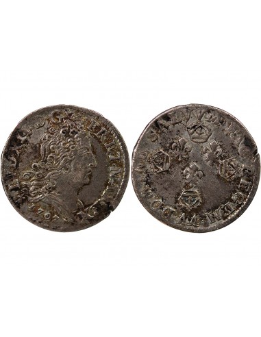 Louis XIV 10 sols aux 4 couronnes Argent 1707 AA Metz