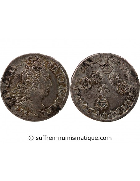 Louis XIV 10 sols aux 4 couronnes Argent 1707 AA Metz