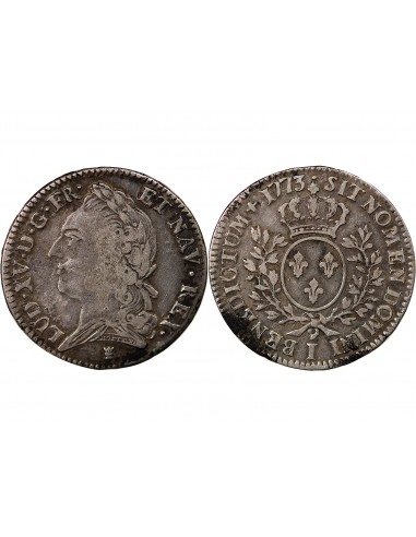 LOUIS XV - 1/2 ECU VIEILLE TETE 1773 I LIMOGES