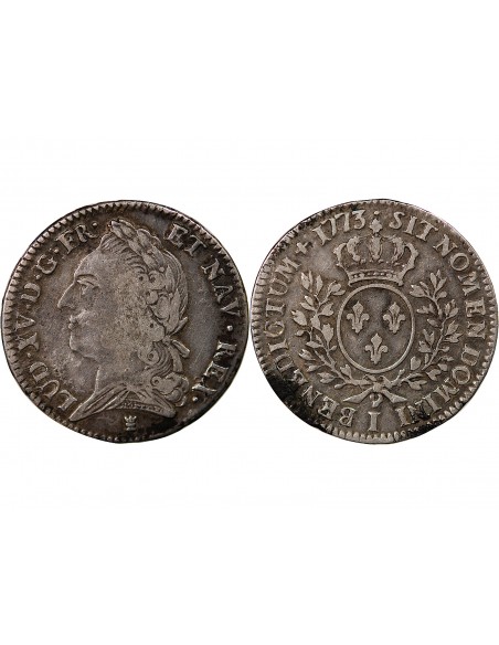 LOUIS XV - 1/2 ECU VIEILLE TETE 1773 I LIMOGES