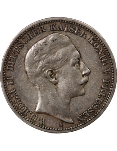 Allemagne Guillaume II de Wurtemberg 3 mark Argent 1908 A Berlin